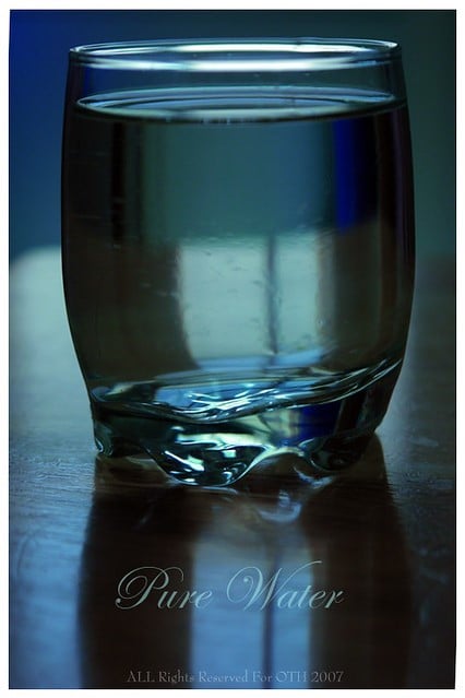 Pure water in clear glass.