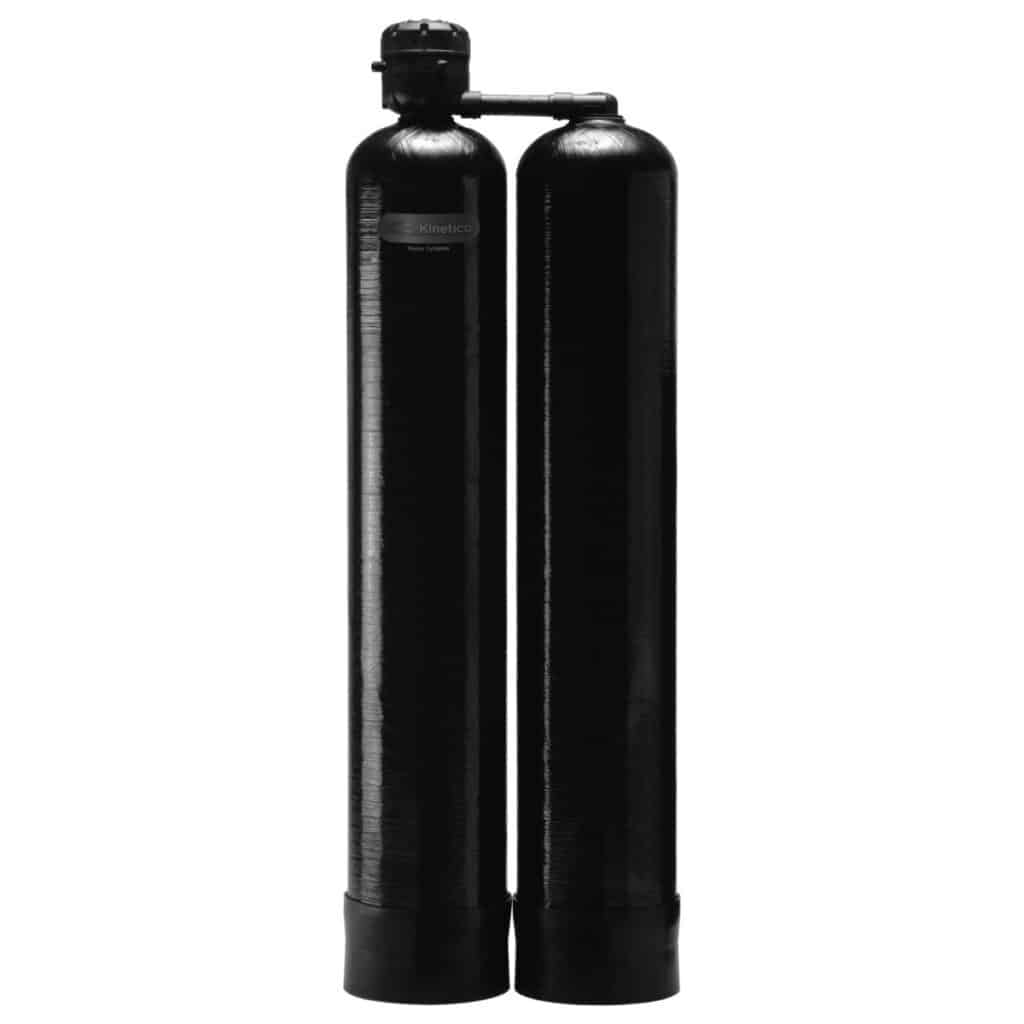 Paraflow system of two tall thin black tanks